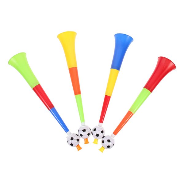 STOBOK 4pcs Plastic Stadium Horns Vuvuzela Fan Cheer Horn Soccer Cheering Trumpet Toy Retractable Horn Fan Cheer Bugle Noise Makers Football Matches Cheering Props