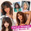 REECHO Human Hair Toppers, 6 Inch Hair Toppers for Thin Hair, Topper Hair Pieces with Bangs Real Human Hair, Clip In Wig Hair Topper Top Hair Extensions - Natural Black