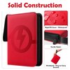 Premium Trading Card Binder 4 Pocket, GEAoffice PU Cover Card Collection Binder for 400 Cards, Sturdy Sports Card Holder for Standard Size Card, Card Album for MTG, TCG, Game&Sports Cards, Red