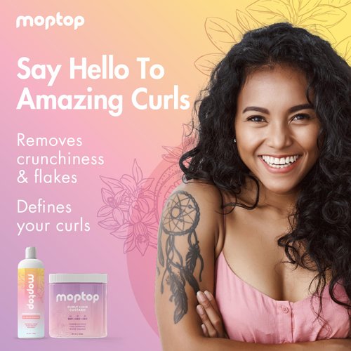 MopTop Curly Hair Gel + Mongongo Oil, Curly Hair Bundle for Frizz-Free, Soft & Defined Curls, No Crunch or Flakes, Natural Ingredients, Works for Wavy, Curly & Kinky-Coily Hair Textures