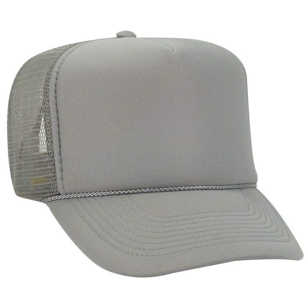OTTO Polyester Foam Front 5 Panel High Crown Mesh Back Trucker Hat - Gray