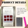 RODAKY Press on Toenails for Women Red Rhinestone False Nail for Toe Full Cover Fake Toenail Fashion Nails Artifical Toenails Acrylic Foot Nail Tips 24Pcs