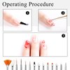 MultiValue 15 pcs Nail Paint Brushes Set, Nail Art Brushes for Gel Polish with Rhinestone Picker, Nail Detailing Brush Makeup Brushes Set for Cleaning Fingernails Dotting Painting Line (White)