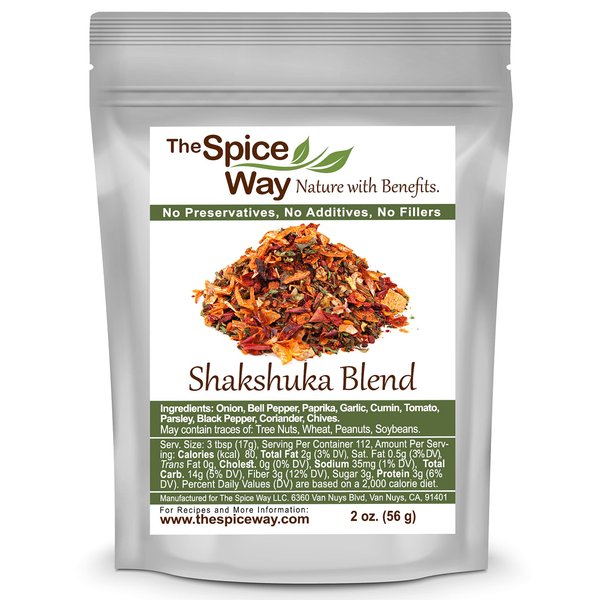 The Spice Way -"Shakshuka" Spice Blend - Recipe Inside - Gourmet Spice Blend Unique Middle Eastern Mix No Preservatives, No Additives, Just Spices We Grow on our Farm 2oz (resealable bag)