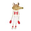 GUDEKIKL 2Pcs Cartoon Animal Tassel Hairclips, Vintage Chinese Hanfu Hairpin, Creative Bead Tassel Hair Barrettes, Japanese Cosplay Props Women Headwear