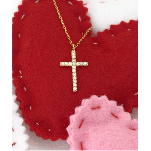 Happy Anniversary to The Woman who has Made me a Better Person, a. Crystal Gold Cross Necklace, Wife, Funny Gifts for Wife, Recycled, Upcycled, Ecofriendly, Sustainable, Zero Waste