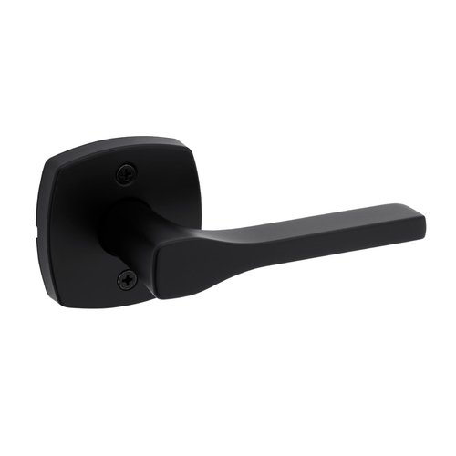Kwikset Tripoli Lever Dummy Door Handle, Single Sided Lever for Closets, French Double Doors, and Pantry, Matte Black Non-Turning Reversible Interior Push/Pull Lever, with Microban Protection