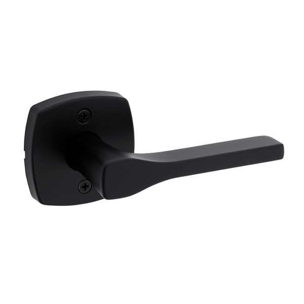 Kwikset Tripoli Lever Dummy Door Handle, Single Sided Lever for Closets, French Double Doors, and Pantry, Matte Black Non-Turning Reversible Interior Push/Pull Lever, with Microban Protection