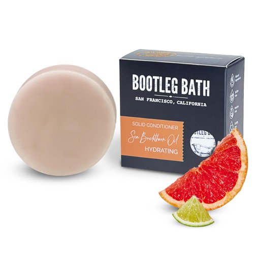 BOOTLEG BATH Hydrating Conditioner Bar with Sea Buckthorn Oil and Aloe Vera Extract, Vegan, Sulfate-Free, Phthalate-Free, Paraben-Free, Eco Friendly, 2.2 oz bar
