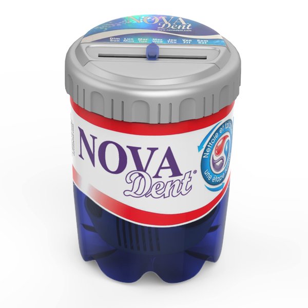 Novadent Dentures Cleaner Soaking Bath – Cleaning Container for Dental Appliances’ Solution​ (With Day Reminder)