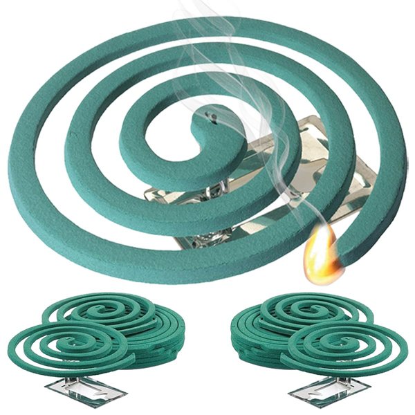 W4W Mosquito Repellent Coils - Outdoor Use Reaches Up to 10 feet - Each Burns for 5-7 Hours (Three Pack Contains 12 coils & 6 Stands)
