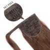 Remy Ponytail Extensions Hair Clip in 20 inches 80g Medium Brown Color Straight Drawstring Warp Around Human Ponytail Hair Piece for Women (20"-80g, Medium Brown #4)