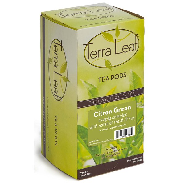 Baronet Coffee Terra Leaf Citron Green Tea Pods - 3 Boxes of 18 Single Serve Coffee Pods - 54 Count, 4 Grams - Individually Wrapped for Freshness - Fits Most Pod Brewers