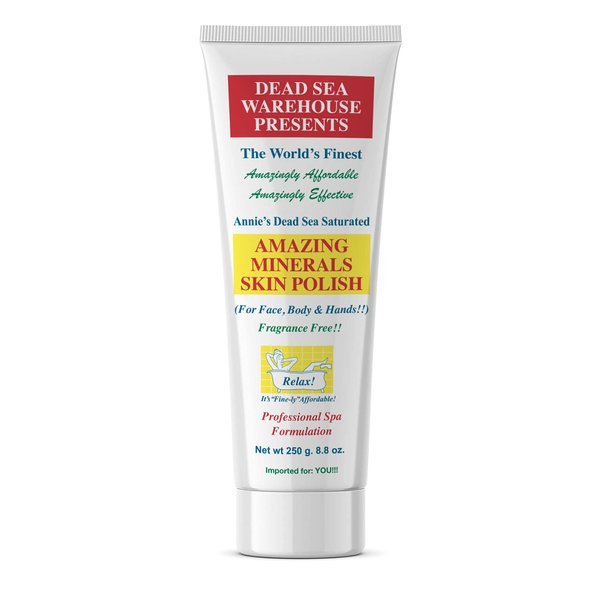 Dead Sea Warehouse – Amazing Minerals Skin Polish – 8.8 OZ – Dead Sea Salt Face & Body Scrub – All Natural Exfoliating Cleanser