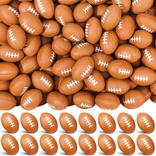 250 Pieces Mini Footballs Bulk Tiny Foam Football Sports Stress Balls Brown Mini Novelty Football Toys Small Foam Footballs Crafts for Kids Adult Birthday Sports Party Favors Decorations