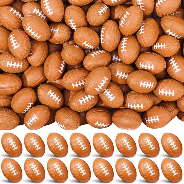 250 Pieces Mini Footballs Bulk Tiny Foam Football Sports Stress Balls Brown Mini Novelty Football Toys Small Foam Footballs Crafts for Kids Adult Birthday Sports Party Favors Decorations