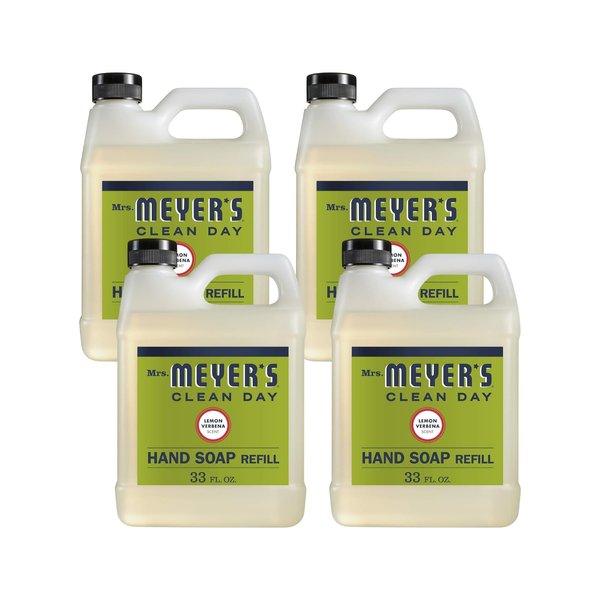MRS. MEYER'S CLEAN DAY Liquid Hand Soap Refill Lemon Verbena 33 Fl Oz (Pack of 4)