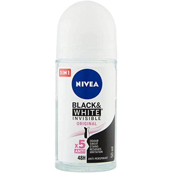 Nivea Invisible Black & White Fresh Anti-Perspirant Roll-On Deodorant -6 Pack