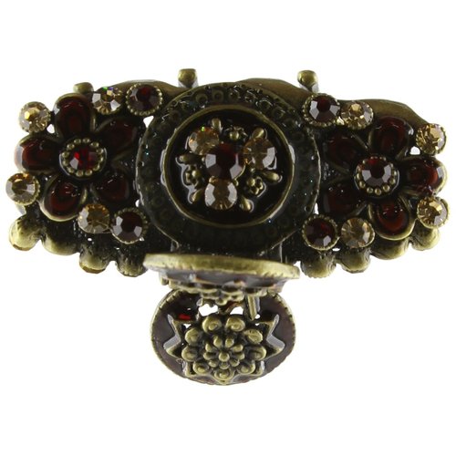 Caravan Flowers Decorated In Red and Stone Hair Claw