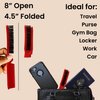 Folding Compact Travel Pocket HAIR BRUSH/COMB 1 Red 1 White Travel Camping School Gym Locker Work Car Purse Dorm (2pc Set)