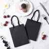 Black Gift Bags 50 Pack, Sdootjewelry Small Black Gift Bags, 5.1” x 2.4” x 7.5” Small Gift Bags Paper Bags with Handles, Black Mini Gift Bags, Shopping Bags for Small Business, Retail and Shopping