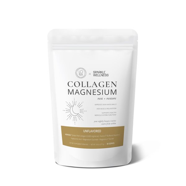 Collagen Magnesium Rest + Restore (No Flavor) [30 Serves] | VERISOL Bioactive Collagen Peptides, Magnesium Glycinate & Taurate Salts | Lauren Roxburgh Rest + Restore | Calming Nightly Beauty Routine