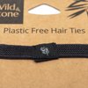 Wild & Stone | Pack of 6 Hair Bands | 100% Biodegradable and Plastic-Free Elastic Hair Ties | 100% Organic Cotton and Natural Plant-Based Rubber | No Crease Ponytail Holder (Black)