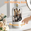 YOOLENS Makeup Brush Holder Organizer with Lid,360 Rotating Clear Dustproof Makeup Brushes Organizer for Vanity Desktop Bathroom Countertop (Transparent)
