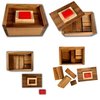 Difficult Puzzle for Adults - Hide The Red Stone Wood Puzzle - 9 Piece Brain Teaser