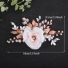 Teyglen Flower Wedding Hair Clip Pearl Rhinestone Bridal Hair Clip Handmade Leaf Flower Headpiece Jewelry Barrette Hair Accessories for Women