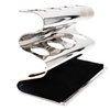 Parker Double Edge Razor Stand - Solid Brass with Mirror Chrome Finish -Holds 4 Razors - Parker Stand with Padded Base - Excellent Storage for Long Handled Double Edge Safety Razors