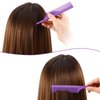 3 Pack Tail Comb Carbon Fiber Rat Tail Styling Comb Heat Resistant Anti Static Teasing Comb for Back Combing Root Teasing Adding Volume Evening Styling (Purple)