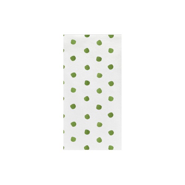 Vietri Papersoft Napkins Dot Green Guest Towels, 50-Pack Spunlace Table/Bathroom Hand Towels