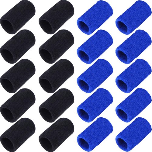 Onwon 20 Pieces Finger Sleeves Thumb Splint Braces Support Elastic Compression Braces Stretchy Finger Protector for Relieving Pain Calluses Arthritis Knuckle Sports Aid