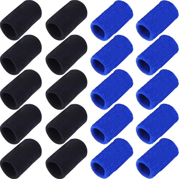 Onwon 20 Pieces Finger Sleeves Thumb Splint Braces Support Elastic Compression Braces Stretchy Finger Protector for Relieving Pain Calluses Arthritis Knuckle Sports Aid