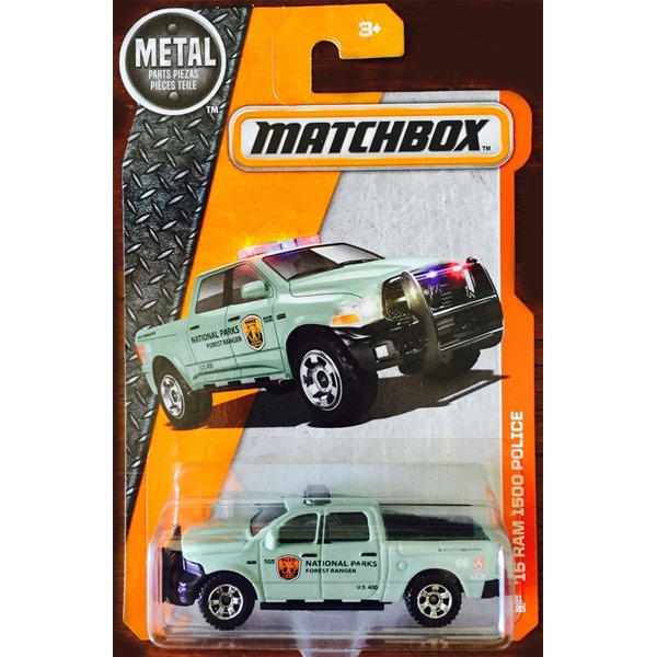 Matchbox 2016 MBX Heroic Rescue '15 Dodge Ram 1500 Police 61/125, Light Green