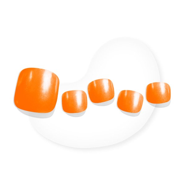 Dashing Diva Glaze Pedicure Nail Strips - Tangerine Glaze | Works with Any LED Nail Lamp | Long Lasting, Chip Resistant, Semicured Gel Nail Strips | Contains 34 Salon Quality Nail Wraps,1 Nail File