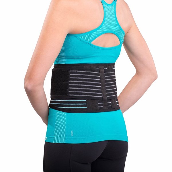 DonJoy DA161BW01-BLK-S, M Stabilizing Back Support for Low Back Pains, Strain, Comfortable Foam Padding with Stretch Fabric, Adjustable to fit Small to Medium, 29" to 37"