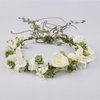 DreamLily Woodland Fairy Floral Headband Flower Grils Crown with Tail Bridal Hair Wreath DFS34 (Ivory)