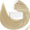 Lacerhair Hair Extensions Tape in Human Hair 16 Inch Straight Skin Weft Remy Human Hair Ombre Dark Ash Blonde Highlighted with Light Platinum Blond Color P#18/60A 20PCS 50G Tape in Hair Extensions