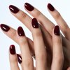 Press on Nails Extra Short Oval, GLAMERMAID Gothic Handmade Burgundy Jelly Gel Nails Polish Glue on Nails, 30Pcs Round Reusable Fake Nails Acrylic False Nails Manicure Kits for Women Gift
