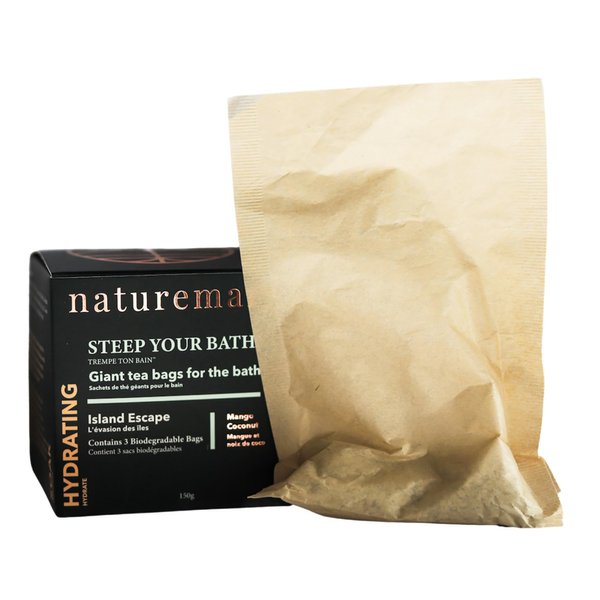 Naturemary Hydrating Steep Your Bath Island Escape - Moisturizing Bath Soak for Dry Skin - Bath Tea Rich in Minerals - Mango Coconut - 5.29 oz