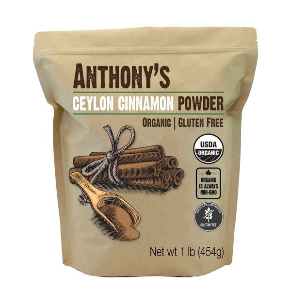 Anthony's Organic Ceylon Cinnamon Powder, 1 lb, Ground, Gluten Free, Non GMO, Non Irradiated, Keto Friendly