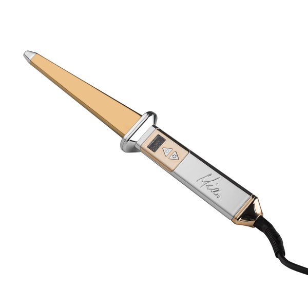 The Delta™ Iron 1.25 Inch Titanium Curling Iron with Triangular Barrel for Sexy Curls, Hair Straightener, Styling Tool, Professional for Women and Men (Gold)
