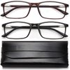 YTDBNS Reading Blue Light Blocking Glasses - 2 Pack Computer Readers Men Women Spring Hinge Black/Brown (black&brown, 1.25)