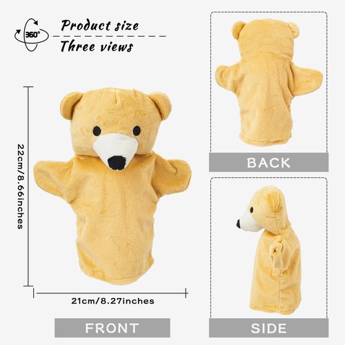 Yolococa Hand Puppets Animal Hand Party Toy for Kids, Soft Plush Puppet, 5 Pack