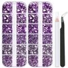 5320 Pieces Flat Back Gems Round Crystal Rhinestones 6 Sizes (1.5-6 mm) with Pick Up Tweezer and Rhinestones Picking Pen for Crafts Nail Face Art Clothes Shoes Bags DIY (Light Purple)