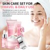 JAPAN SAKURA Skin Care Set, Cherry Blossom Skincare Set for Teen Girls & Women, Moisturizing & Repairing Skin, 4 Pcs Collagen Skin Care Kits for Travel with Facial Cleanser, Serum, Cream & Eye Cream