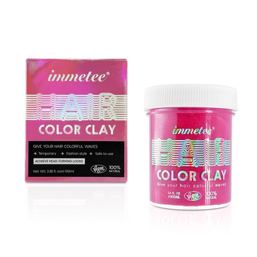 immetee Hair Color Wax, Temporary Hair Color Wax, Temporary Hair Tinting Gifts for Children Girls, Washable, for Christmas, Party, Cosplay, Birthday, 100g (Rose Red)