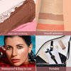MKNZOME 3Pcs Cream Contour Stick, with Highlighter Stick Milk Bronzer Stick Blush Stick, Face Contour Stick Highlighter Makeup with Makeup Brush and Sponge, Easy to Sculpt the Face, Long Lasting